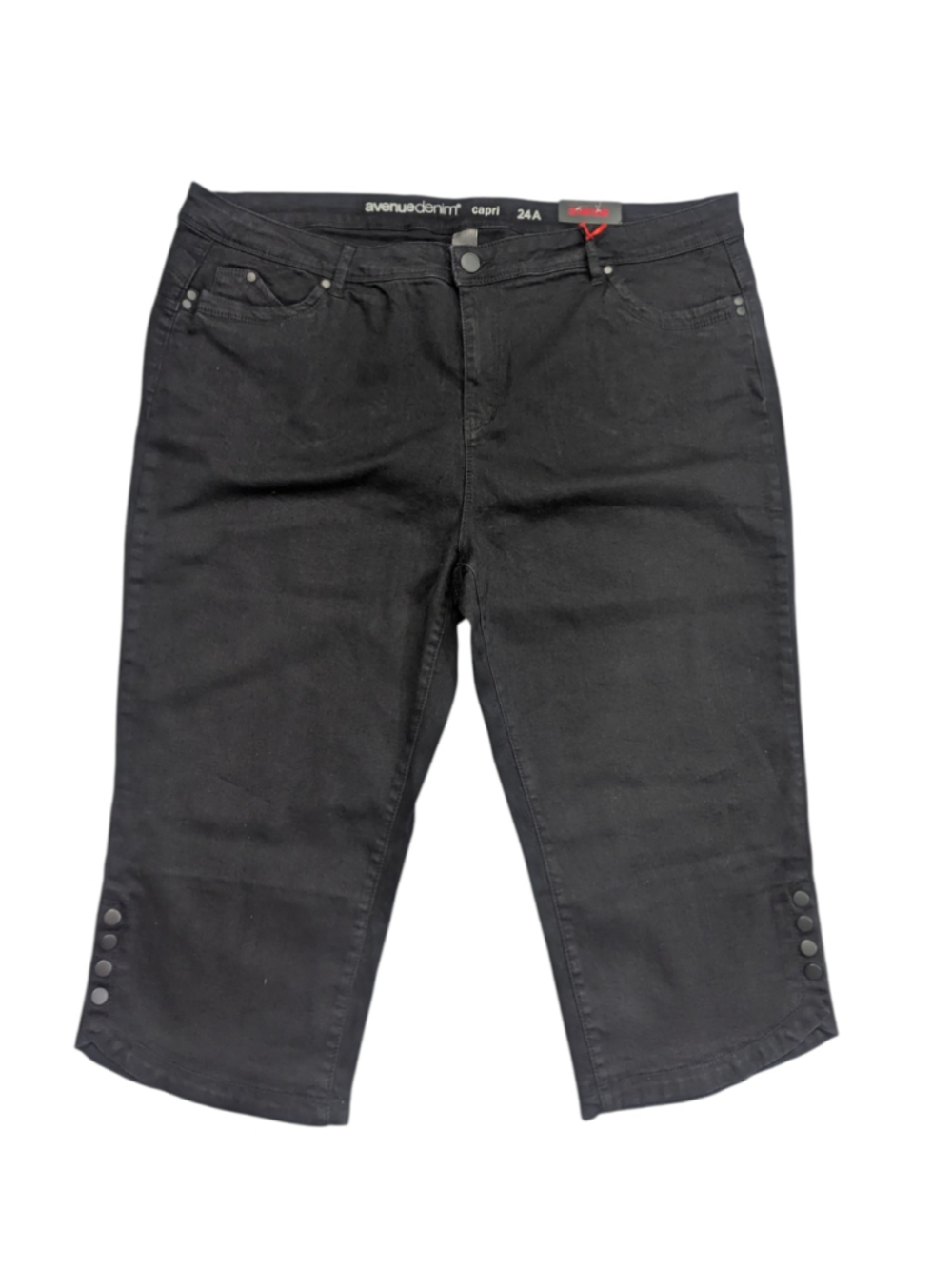 Avenue Black Denim Capri Pants Size 24 Average Wanna Betta Butt